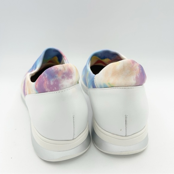 Walking Cradles White Dash Sneakers With Multi Color Tie Dye 10 Narrow - Picture 6 of 9